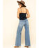 Rock & Roll Denim Women's Medium High Rise Extra Flare Jeans , Blue, hi-res