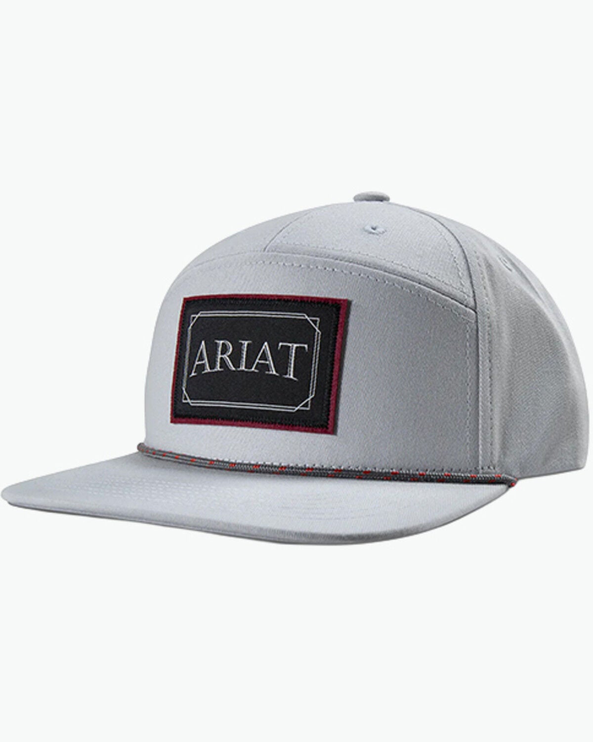 Ariat Men's 7 Panel Logo Ball Cap, White, hi-res
