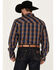 Image #4 - Resistol Men's Horizon Plaid Print Long Sleeve Button-Down Shirt, Dark Blue, hi-res