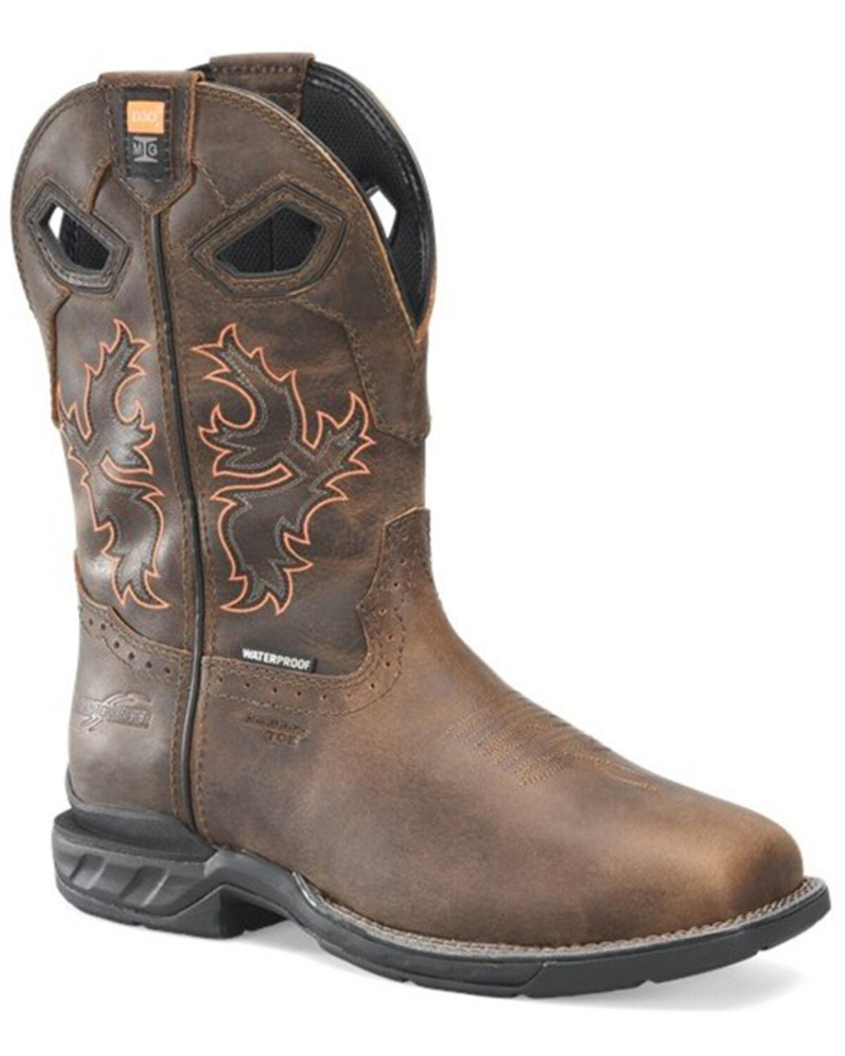 Double H Men's Redeemer Waterproof Met Guard Pull On Work Boot - Composite Toe, Brown, hi-res