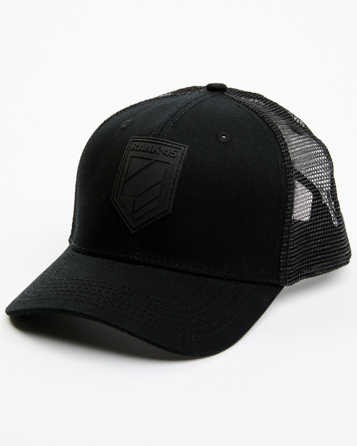 Image #1 - RANK 45® Men's Logo Patch Mesh Back Ball Cap, Black, hi-res