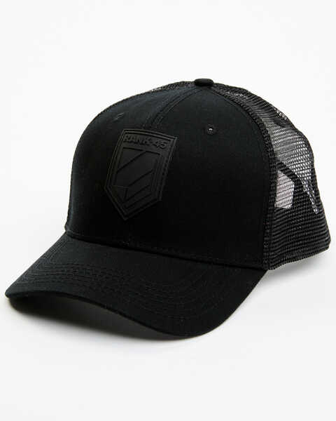 RANK 45® Men's Logo Patch Mesh Back Ball Cap, Black, hi-res