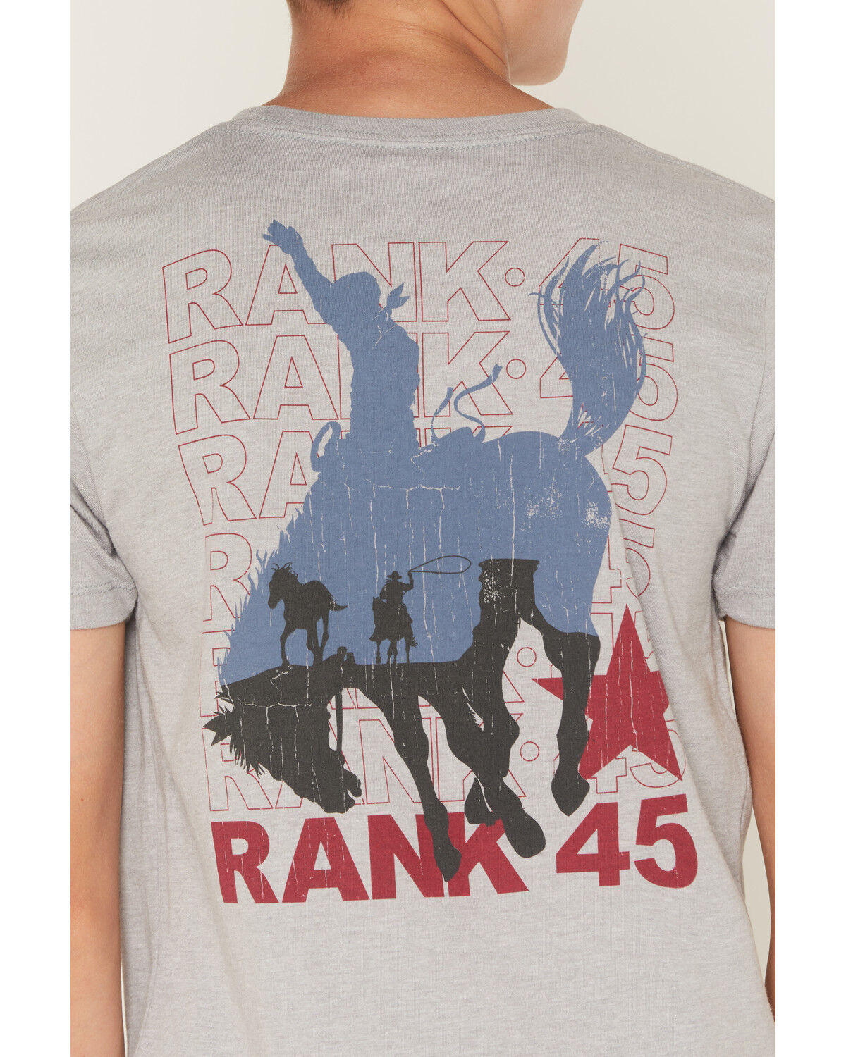 Image #4 - RANK 45® Boys' Americana Cowboy Logo Short Sleeve Graphic T-Shirt, Silver, hi-res