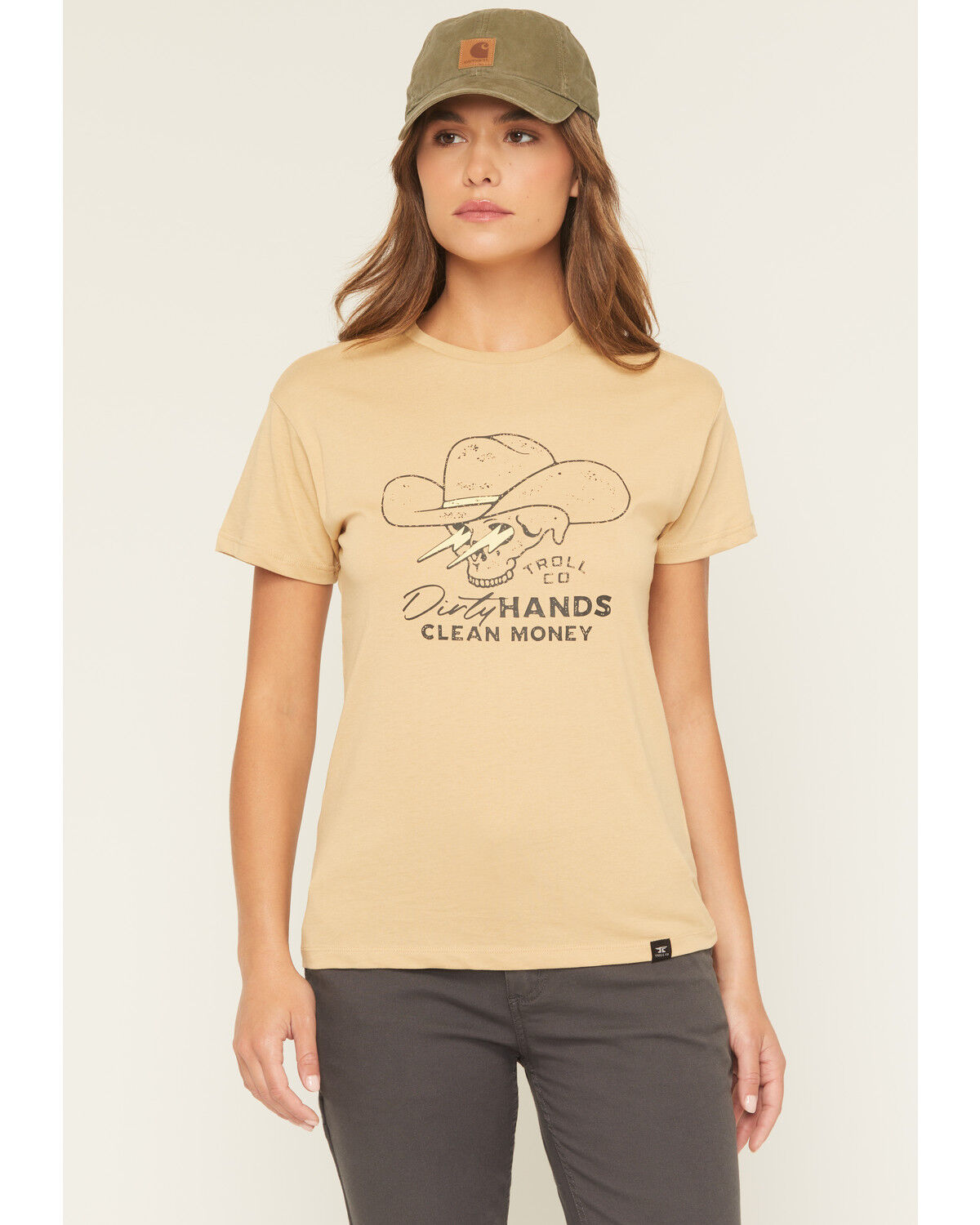 Image #1 - Troll Co Women's Savage Short Sleeve Graphic Tee, Gold, hi-res