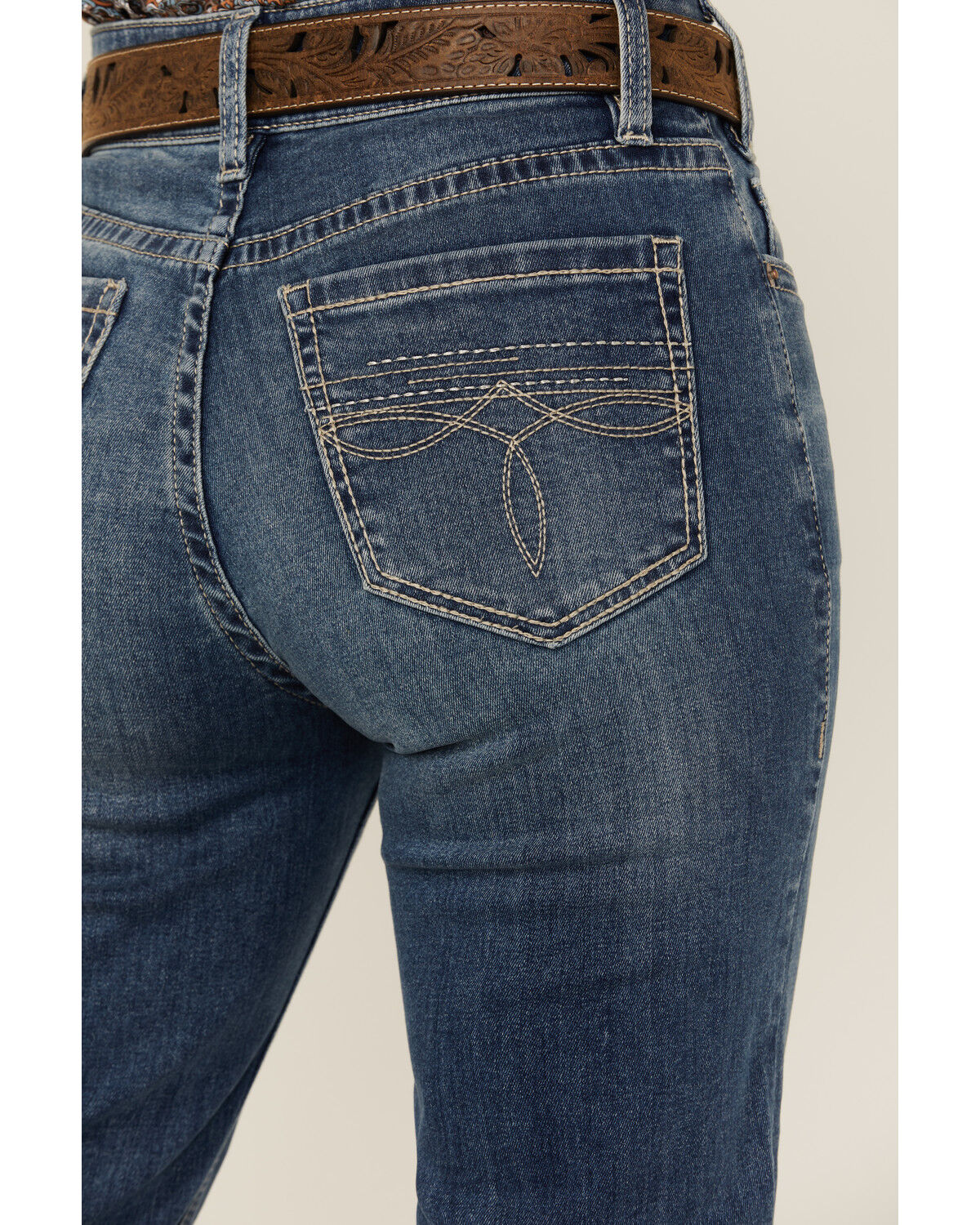 Image #2 - Rock & Roll Denim Women's Medium Wash High Rise Modest Bootcut Stretch Denim Jeans, Medium Wash, hi-res