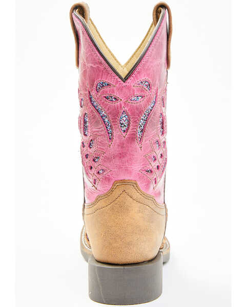 Image #5 - Shyanne Girls' Chloe Glitter Western Boots - Square Toe, Pink, hi-res