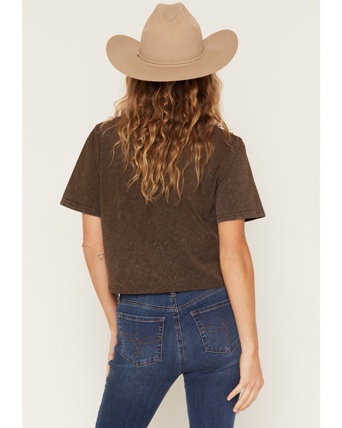 Image #4 - Coors Women's Cowboy Short Sleeve Cropped Graphic Tee, Brown, hi-res