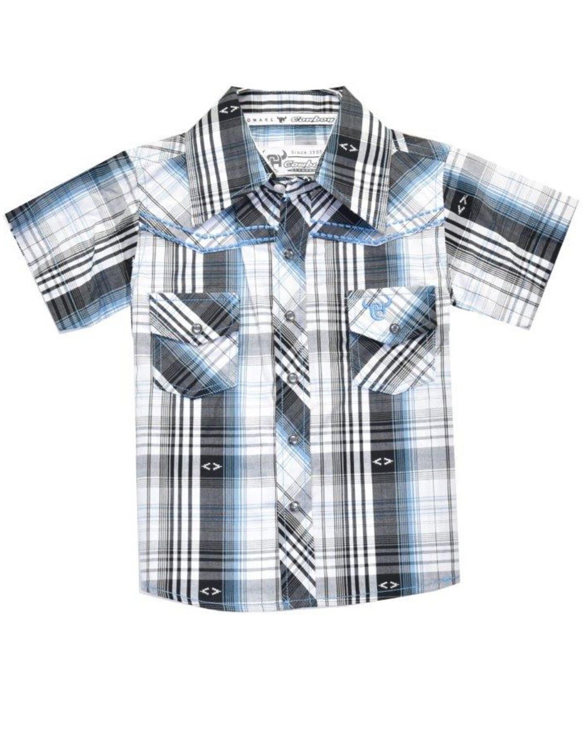 Image #1 - Cowboy Hardware Toddler Boys' Short Sleeve Snap Western Shirt, Multi, hi-res
