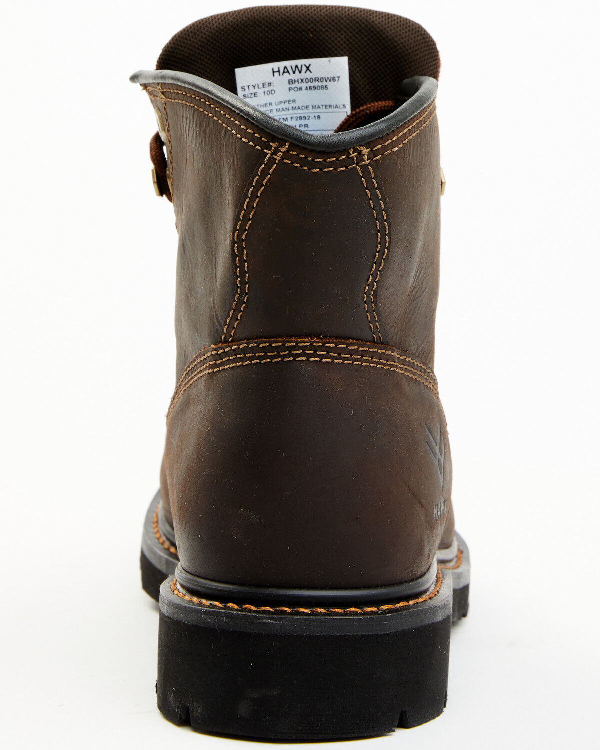 Image #5 - Hawx Men's Oily Crazy Horse 6" Lace-Up Soft Work Boots - Round Toe, Brown, hi-res