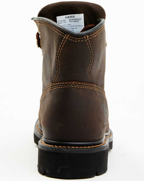 Image #5 - Hawx Men's Oily Crazy Horse 6" Lace-Up Soft Work Boots - Round Toe , Brown, hi-res