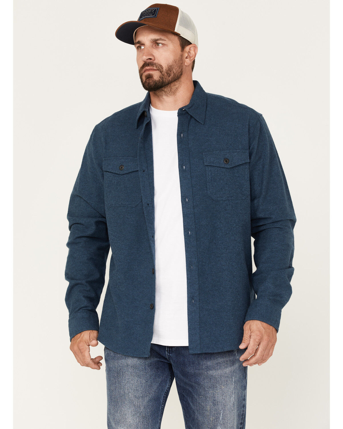 Image #1 - Dakota Grizzly Men's Chamois Button Down Long Sleeve Shirt, Blue, hi-res