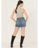 Image #3 - Free People Women's Daylight Medium Wash Denim Mini Skirt, Blue, hi-res