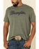Wrangler Men's Sage Cursive Logo Graphic Short Sleeve T-Shirt , Green, hi-res