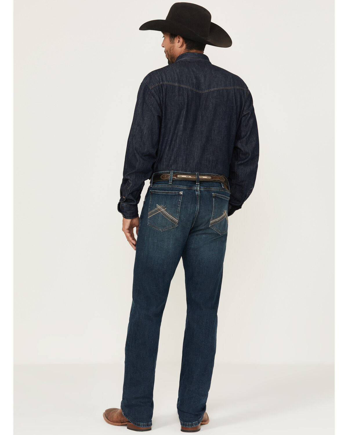 Image #3 - Wrangler 20X Men's Macon Medium Wash Slim Straight Stretch Denim Jeans - Tall, Medium Wash, hi-res
