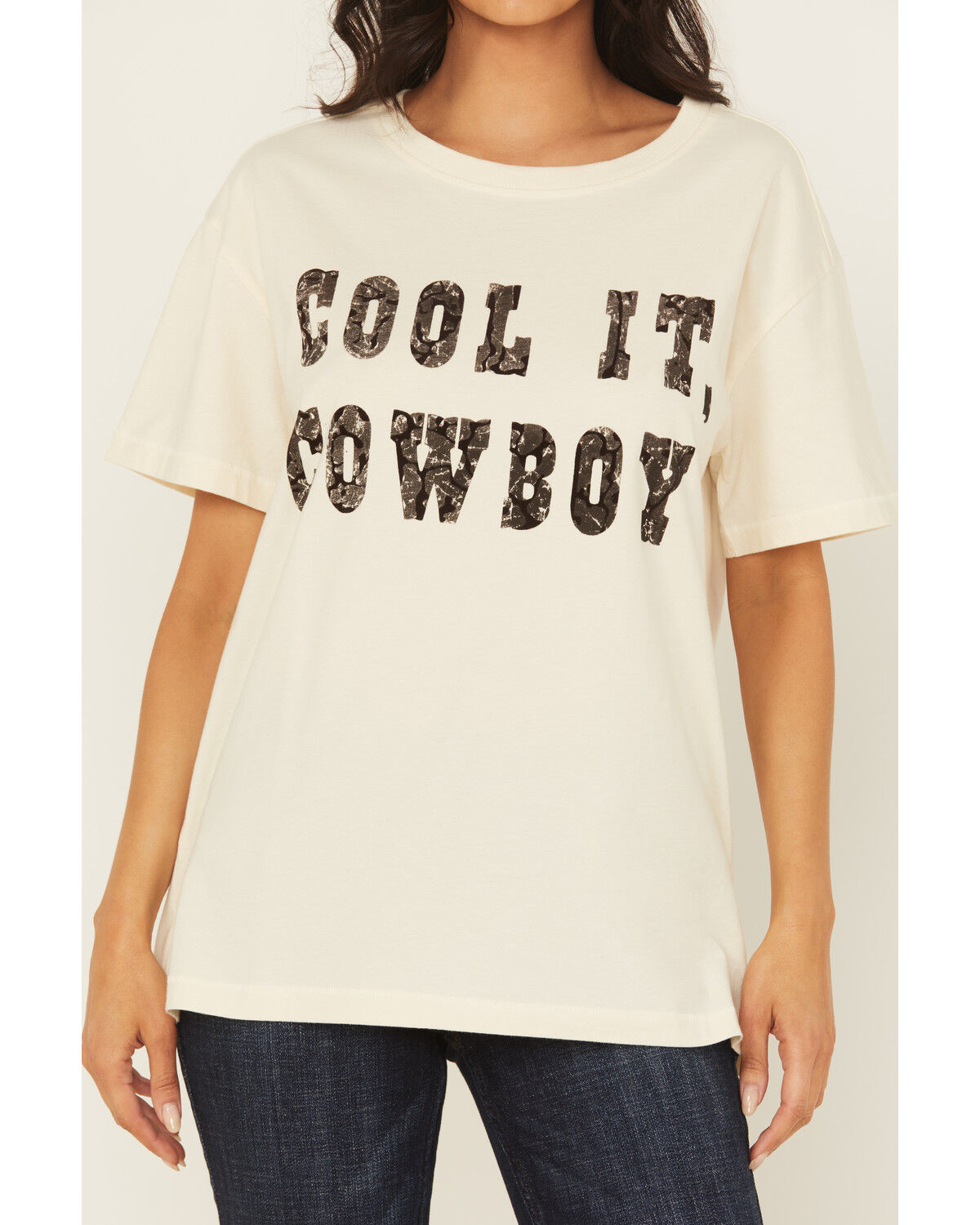 Image #3 - Shyanne Women's Cool It Cowboy Short Sleeve Graphic Tee, Cream, hi-res