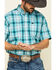 Cinch Men's Blue Large Plaid Short Sleeve Western Shirt , Blue, hi-res