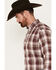 Image #2 - Ariat Men's Adrian Plaid Print Long Sleeve Button-Down Western Shirt, Maroon, hi-res