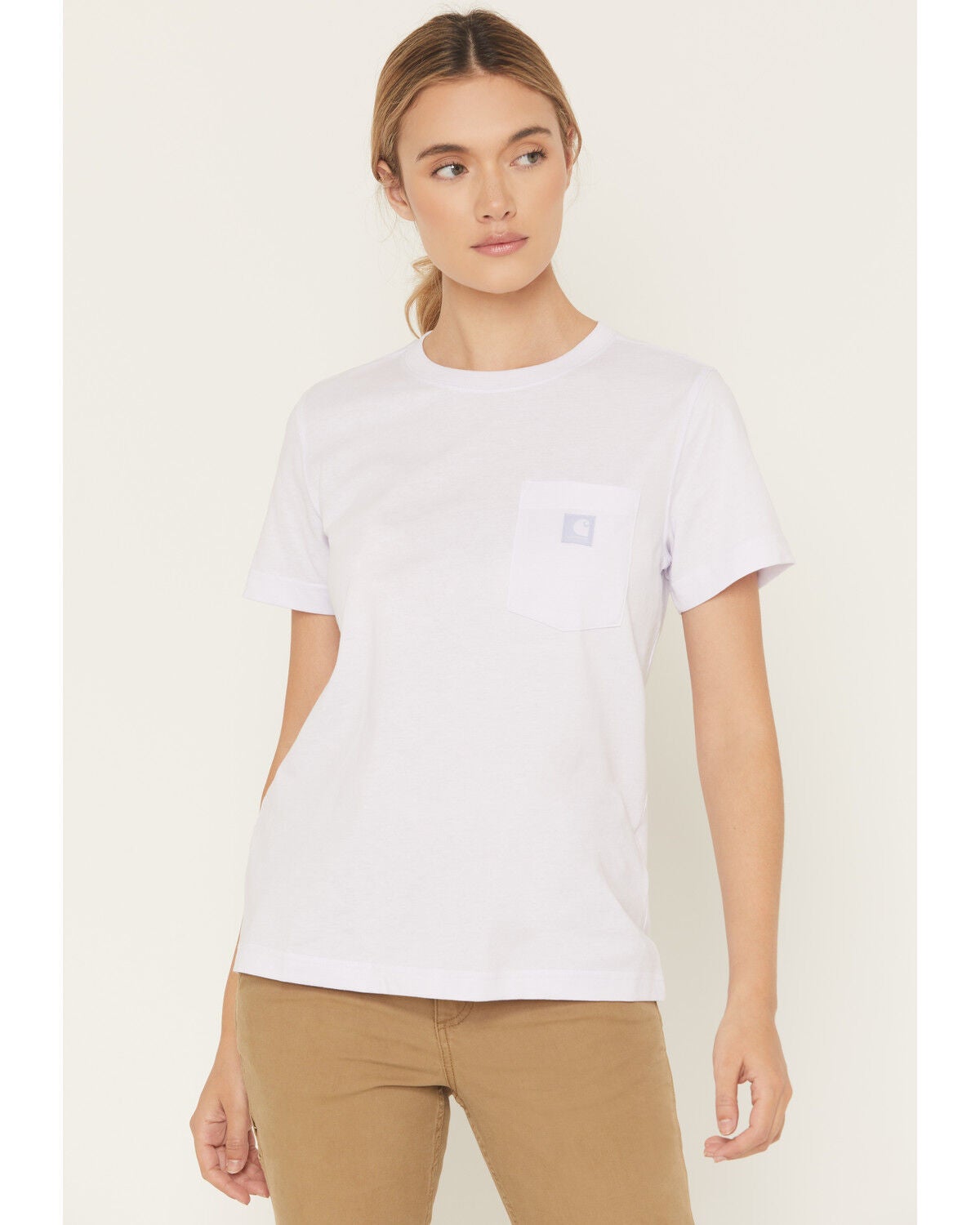 Carhartt Women's Relaxed Fit Lightweight Short Sleeve Pocket Tee, Lavender, hi-res