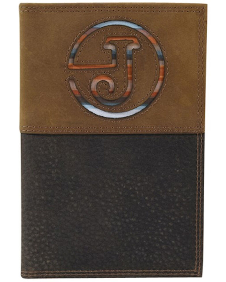 Justin Men's Rodeo Low Profile Serape Inlay Leather Wallet, Brown, hi-res