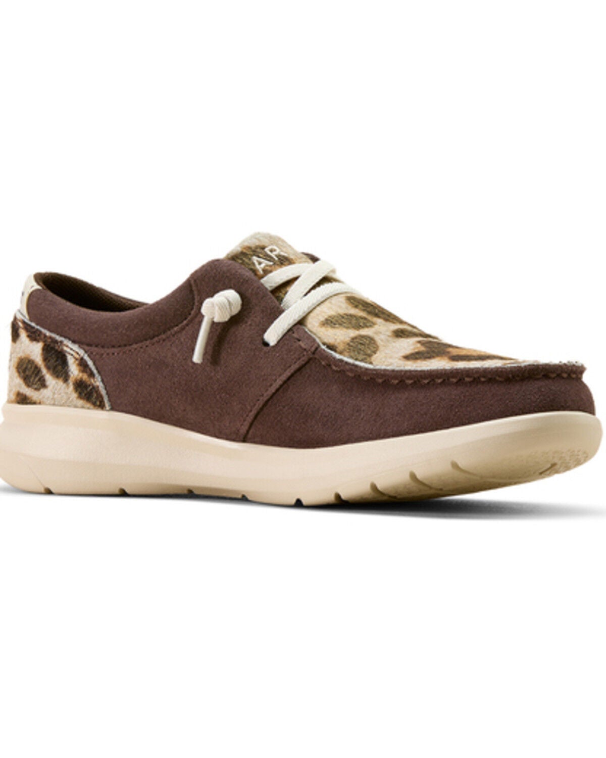 Ariat Women's Hilo Hairon Leopard Print Casual Shoes - Moc Toe, Chocolate, hi-res