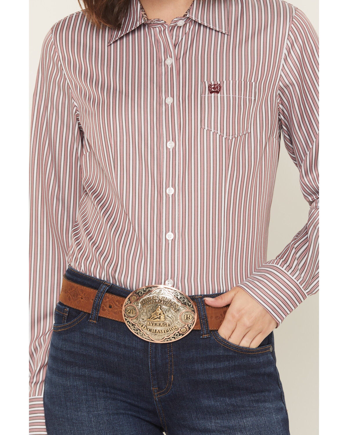 Image #3 - Cinch Women's TENCEL&trade; Striped Long Sleeve Button-Down Western Shirt, Multi, hi-res