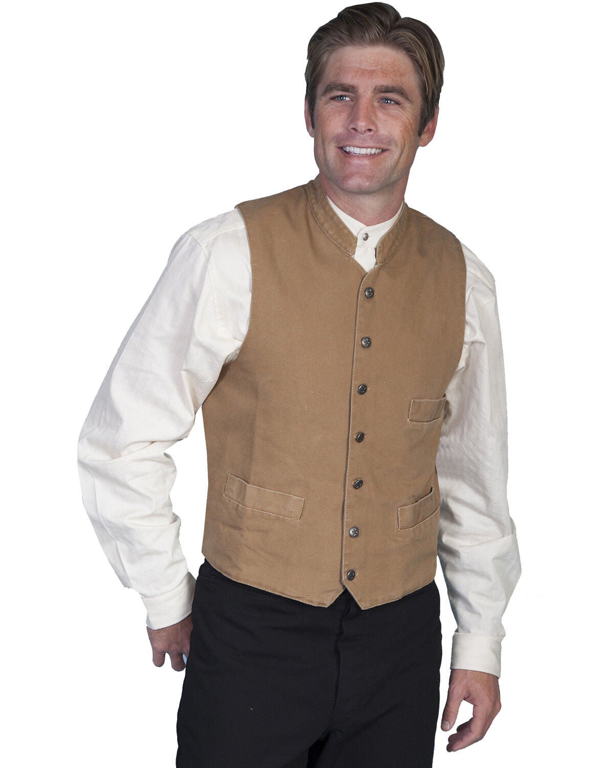 Rangewear by Scully Standup Round Collar Vest - Big & Tall, Brown, hi-res