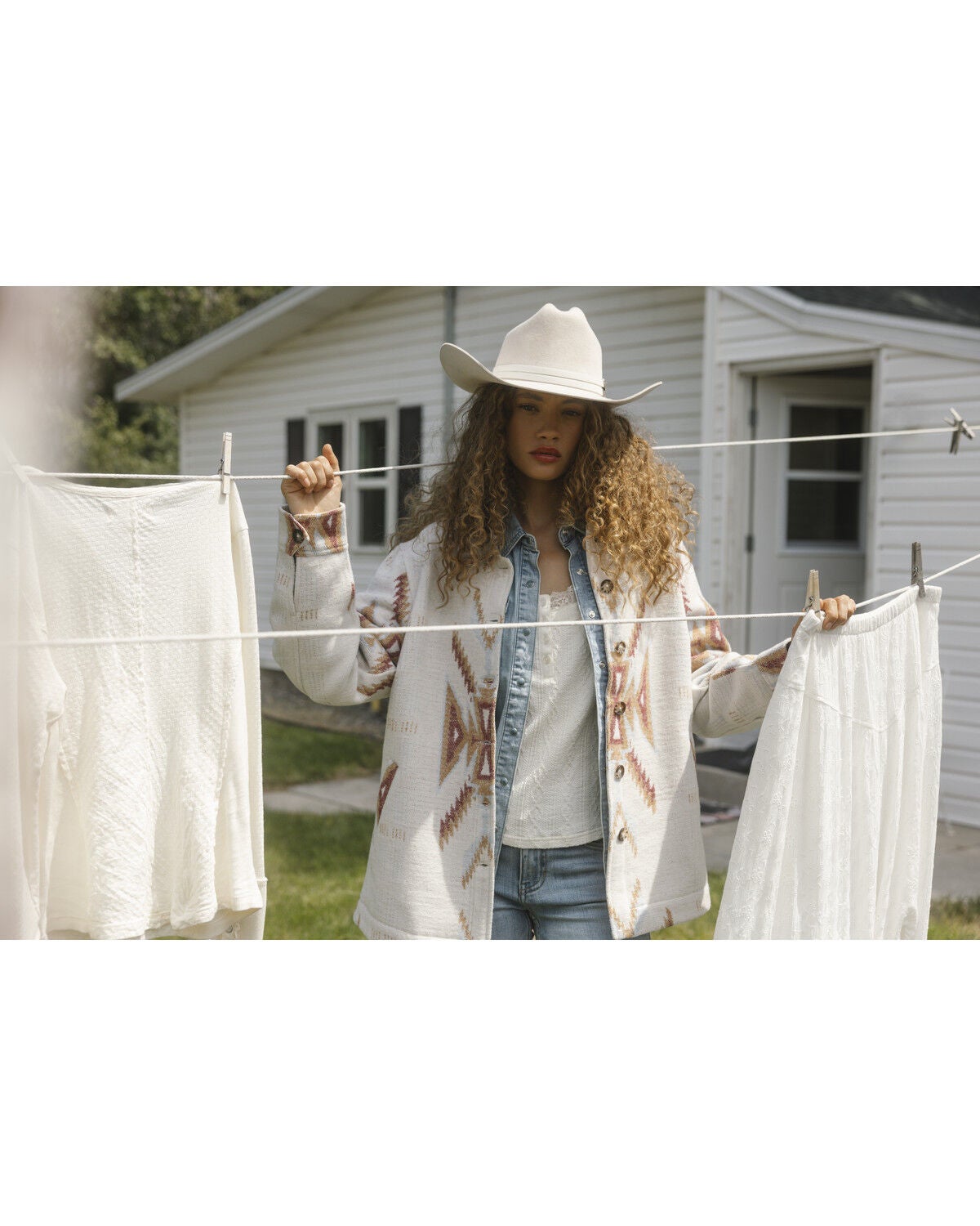 Image #1 - Idyllwind Women's Merritt Southwestern Button-Down Shacket, Cream, hi-res