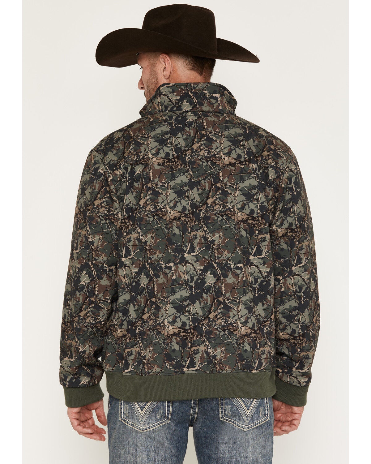 Image #4 - Rock & Roll Denim Men's Camo Print Softshell Jacket, Olive, hi-res