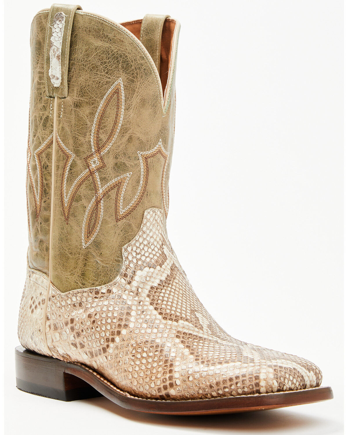 Image #1 - Dan Post Men's Exotic Python Western Boots - Broad Square Toe, Natural, hi-res