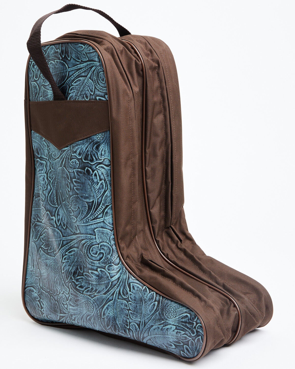 Boot Barn Faux Leather Floral Tooled Boot Bag, Turquoise, hi-res