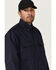 Image #2 - Forge Workwear Men's FR Solid Long Sleeve Button-Down Work Shirt, Navy, hi-res