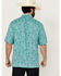 Image #4 - Wrangler Men's Conversation Print Short Sleeve Snap Western Shirt, Turquoise, hi-res