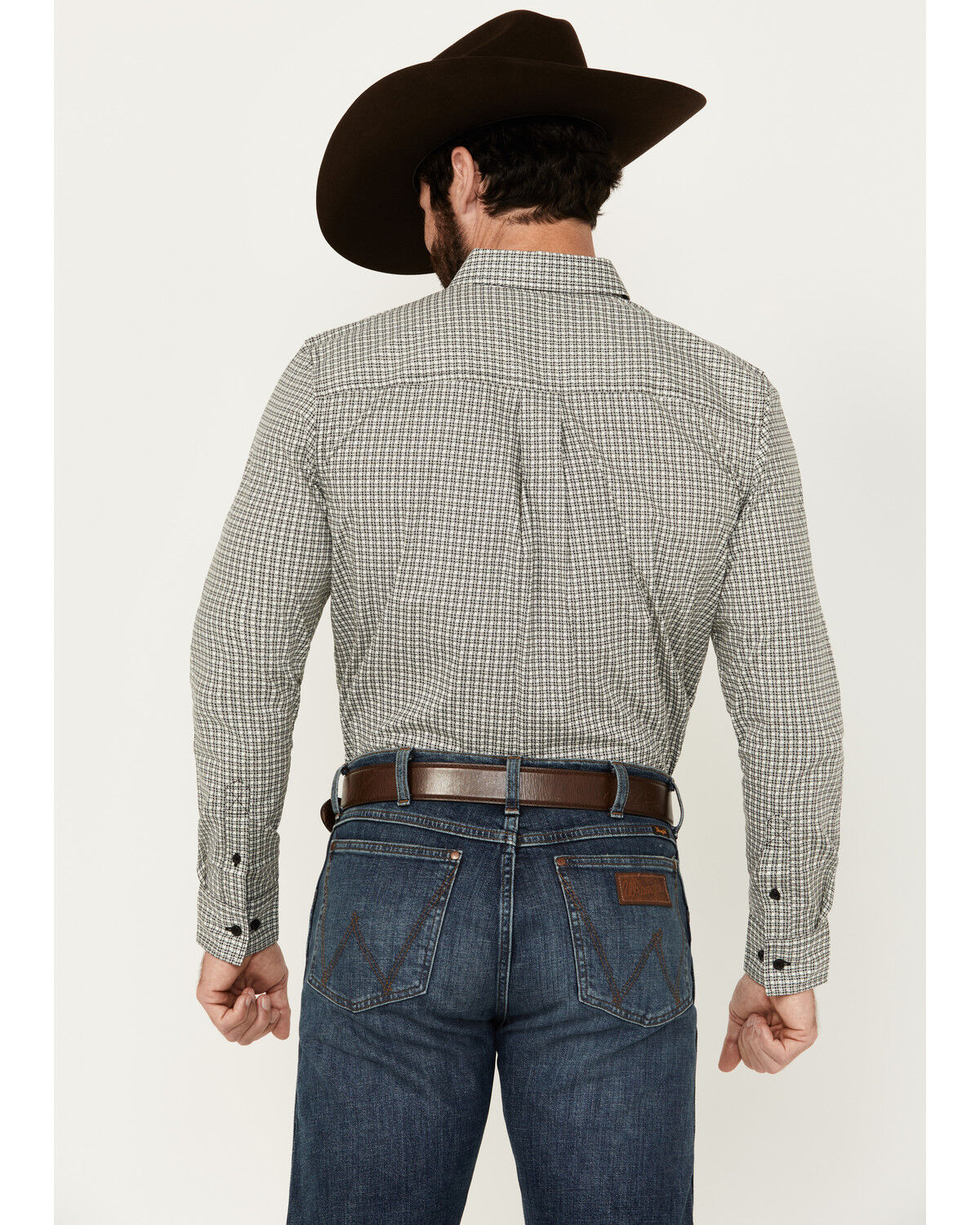 Image #4 - Cody James Men's Burro Checkered Print Long Sleeve Button-Down Shirt, Black, hi-res