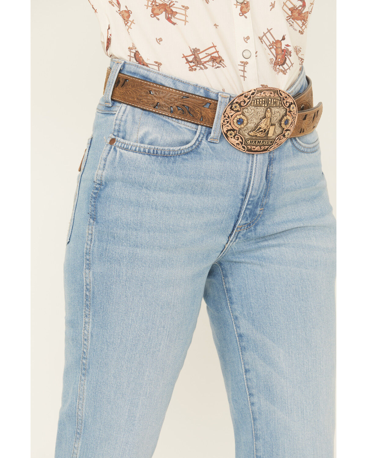 Image #4 - Wrangler Retro Women's Jordyn Medium Wash Mid Rise Bailey Trouser Stretch Denim Jeans, Medium Wash, hi-res