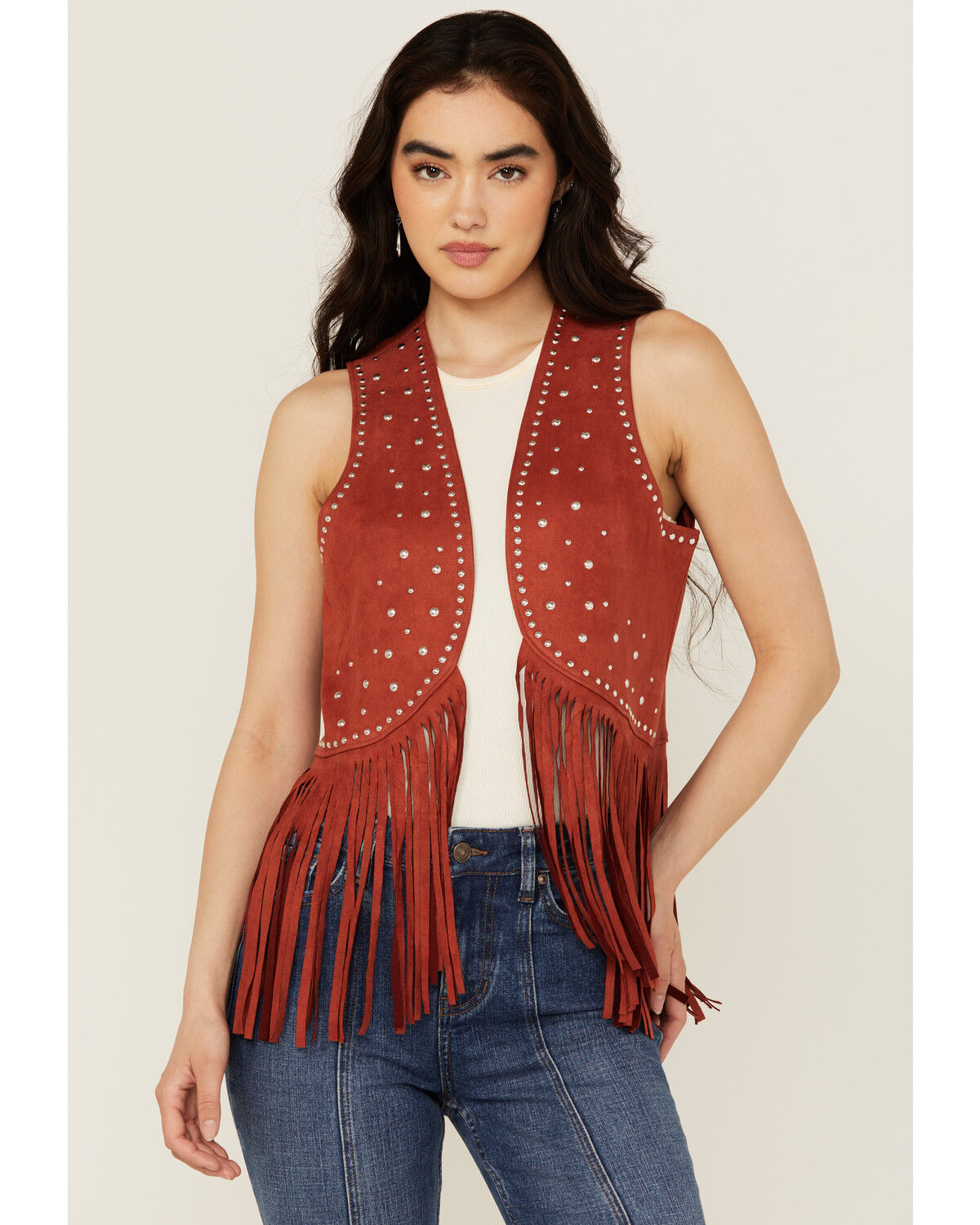 Ameri（アメリ）の「FRINGE VEST SET SUEDE JACKET（テーラード