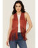 Image #1 - Rock & Roll Denim Women's Faux Suede Studded Fringe Vest, Rust Copper, hi-res