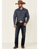 Image #2 - Cody James Men's Sound Washed Floral Print Long Sleeve Pearl Snap Western Shirt , Navy, hi-res