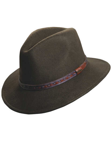 Scala Crushable Wool Outback Hat, Pecan, hi-res