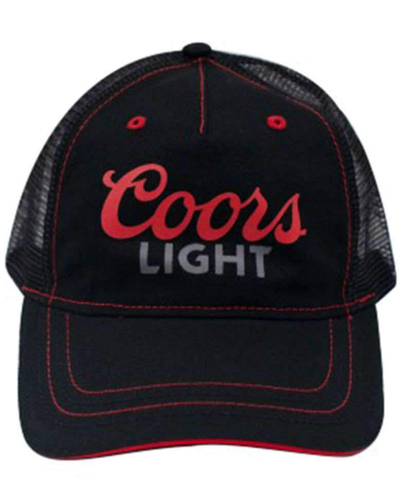 H Bar C Black Coors Light Logo Mesh-Back Trucker Cap, Black, hi-res