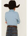 Image #4 - Roper Boys' Plaid Print Long Sleeve Pearl Snap Stretch Western Shirt, Blue, hi-res