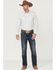 Image #2 - Gibson Men's Fine Vine Stripe Long Sleeve Snap Western Shirt , Cream, hi-res
