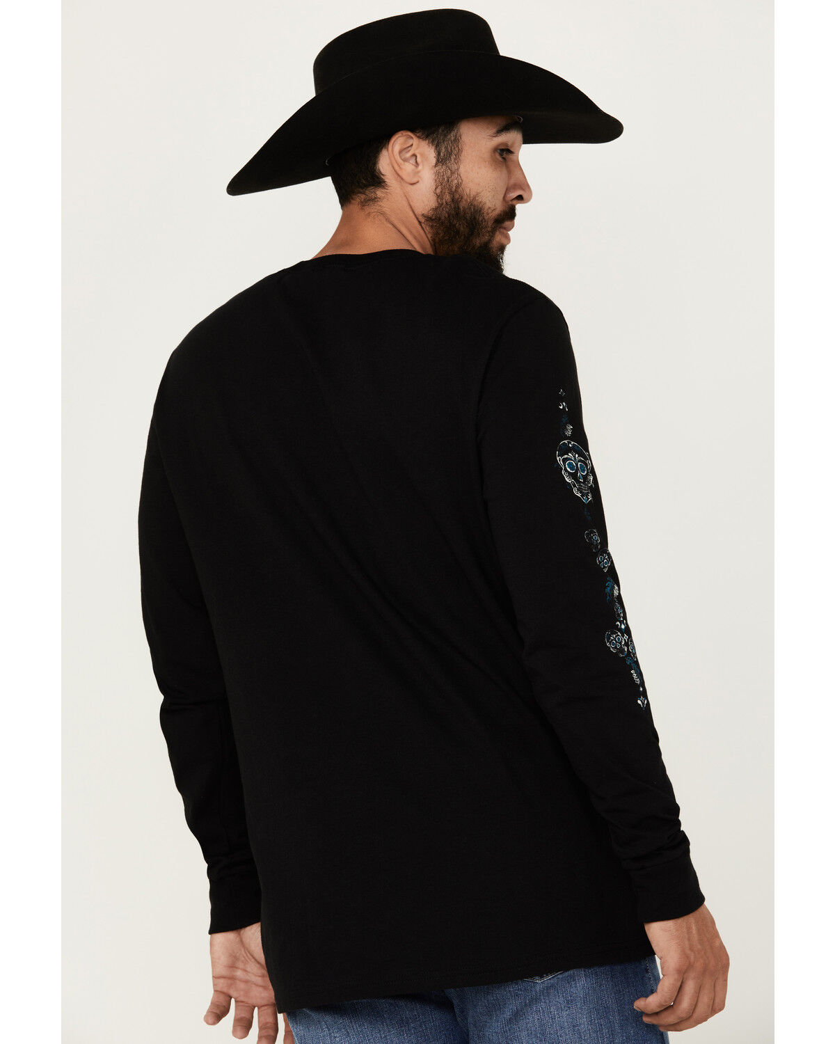 Image #4 - Moonshine Spirit Men's Candy Skull Long Sleeve Graphic T-Shirt, Black, hi-res