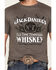 Image #3 - Jack Daniels Men's Vintage Whiskey Logo Short Sleeve Graphic T-Shirt, Charcoal, hi-res