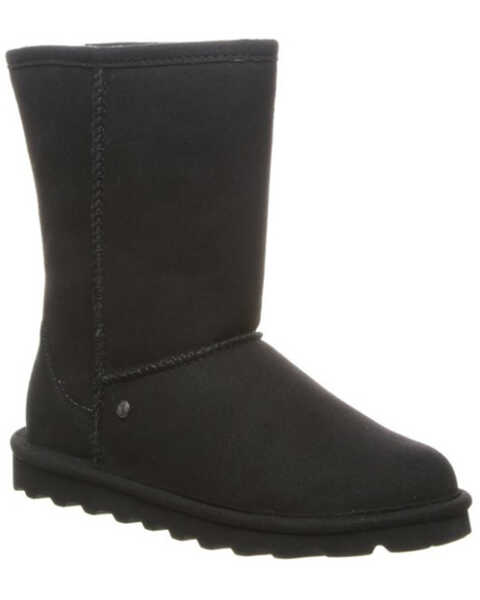 Bearpaw Women's Elle Short Vegan Casual Boots - Round Toe , Black, hi-res