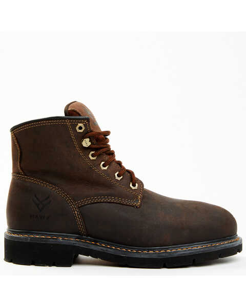Image #2 - Hawx Men's Oily Crazy Horse Lace-Up 6" Work Boot - Composite Toe , Brown, hi-res
