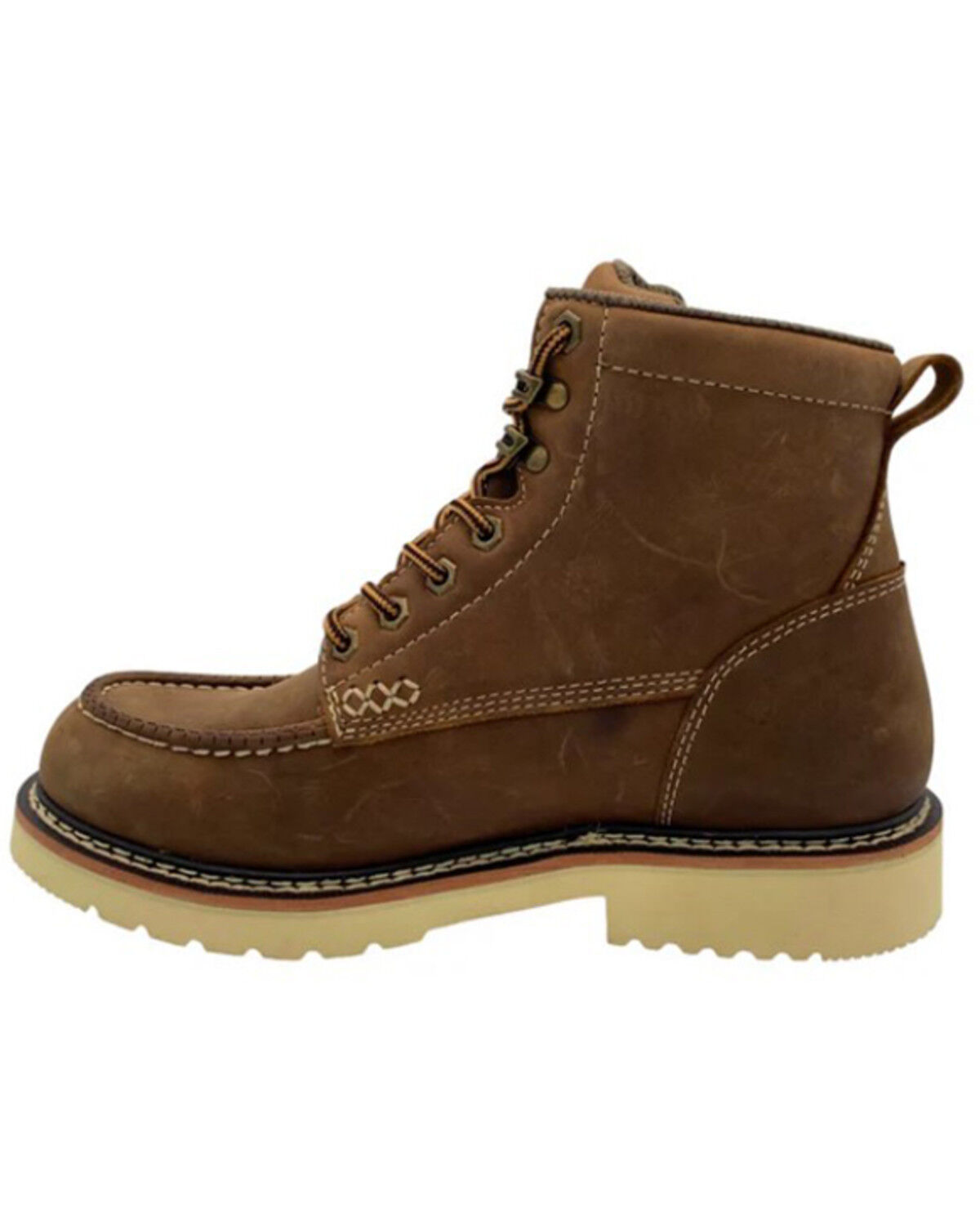 Image #3 - AdTec Men's 6" Apex Moc Work Boots - Soft Toe, Brown, hi-res