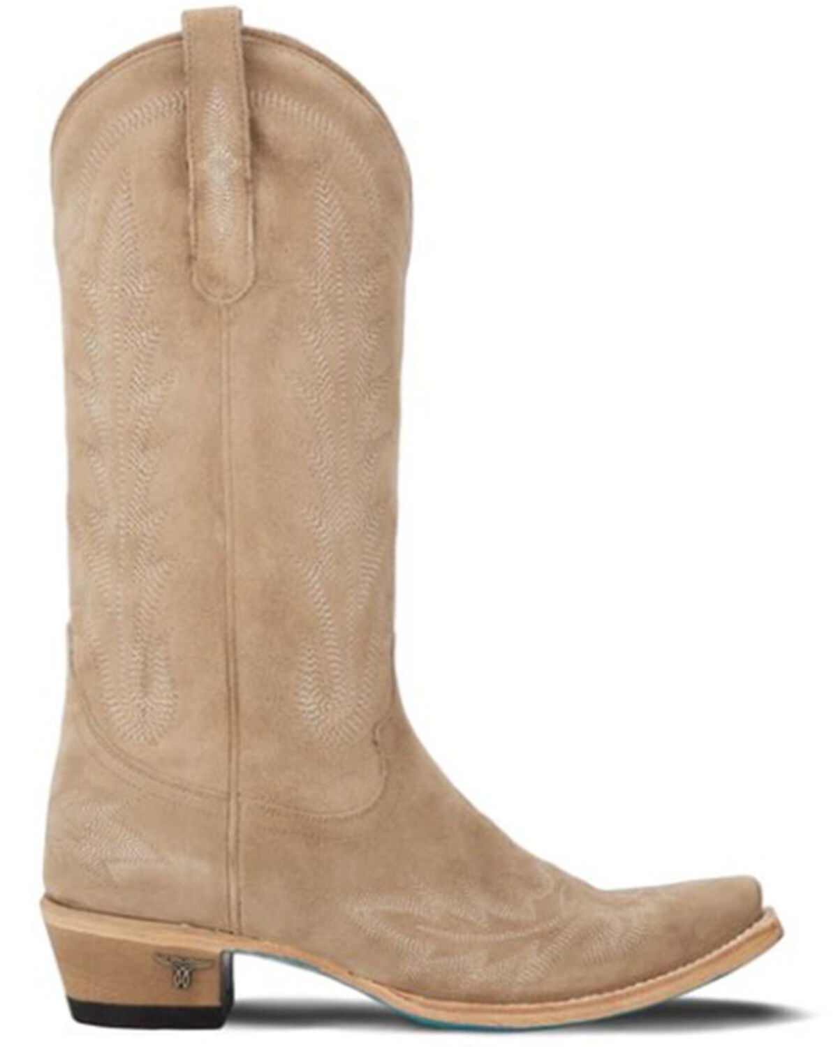 Image #2 - Lane Women's Lexington Suede Tall Western Booties - Snip Toe, Brown, hi-res