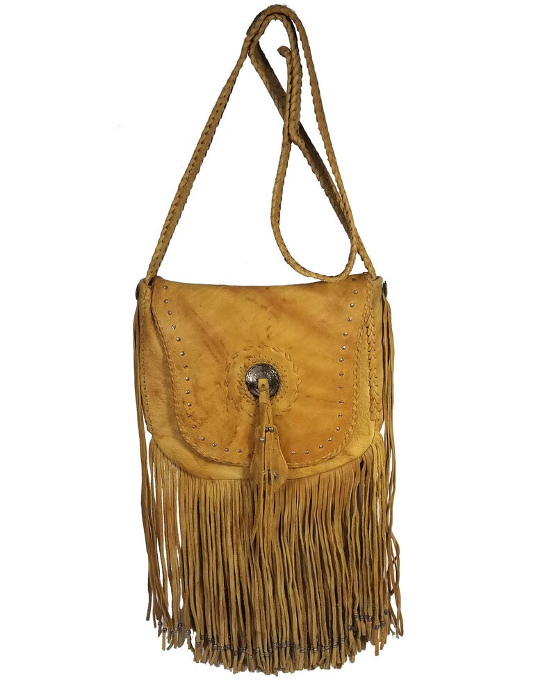 Kobler Leather Concho and Flutted Beads Bag, , hi-res