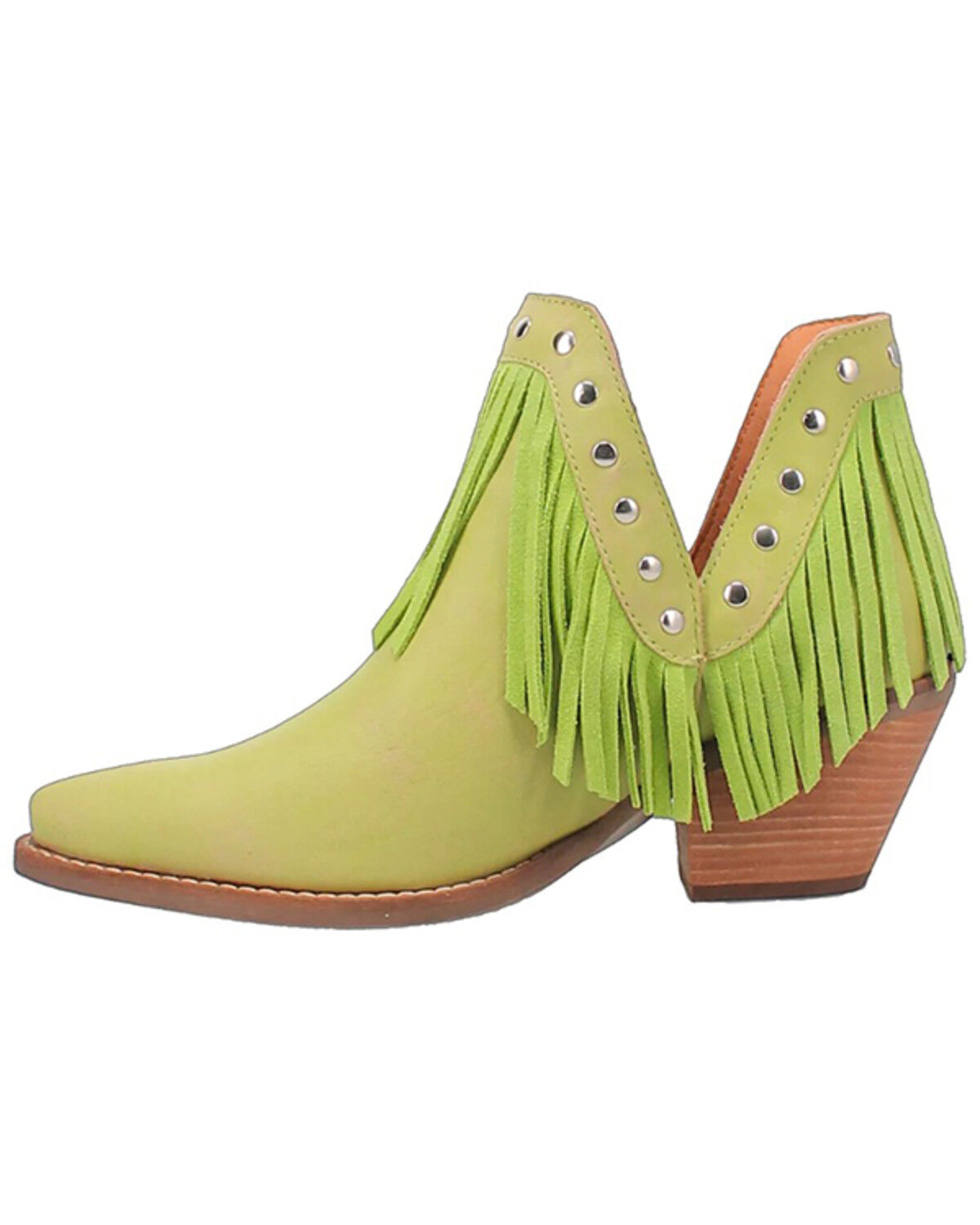 Image #3 - Dingo Women's Fine N' Dandy Leather Booties - Snip Toe, Moss Green, hi-res