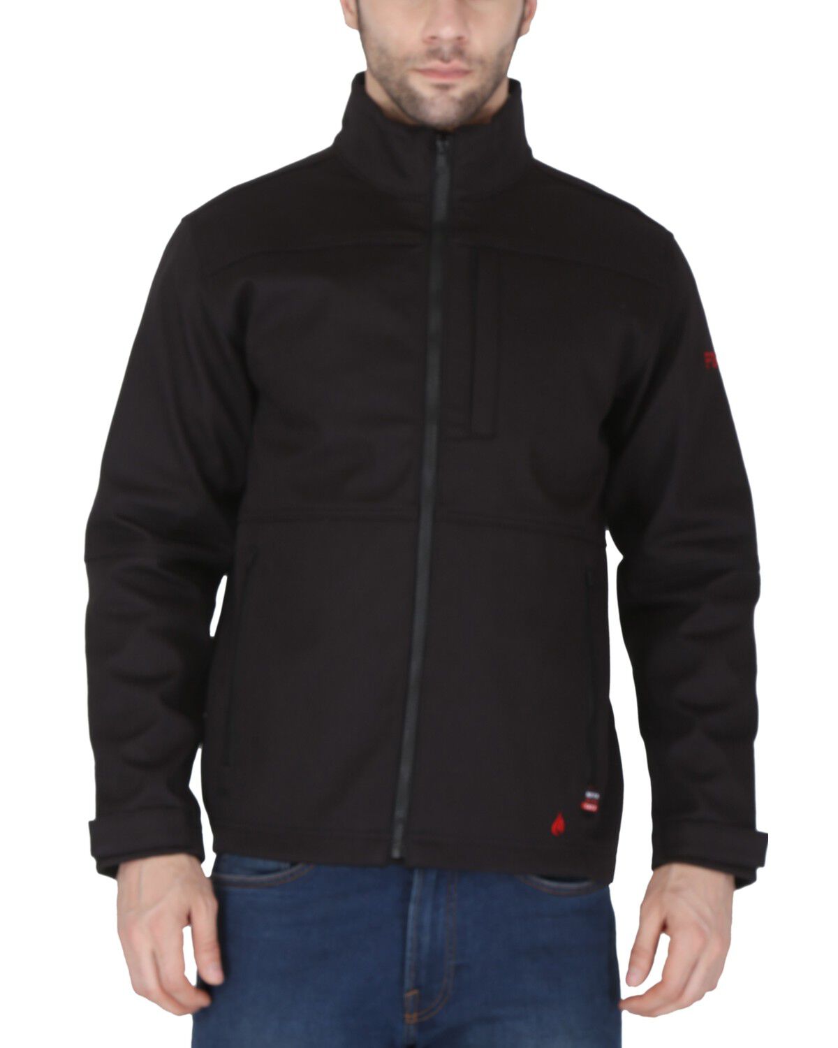 Forge Workwear Men's FR Ripstop Softshell Jacket, Black, hi-res